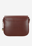 Wojas Burgundy Leather Crossbody Bag with Golden Details | 8045055