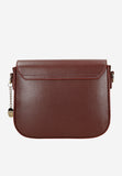 Wojas Burgundy Leather Crossbody Bag with Golden Details | 8045055