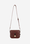 Wojas Burgundy Leather Crossbody Bag with Golden Details | 8045055