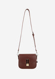 Wojas Burgundy Leather Crossbody Bag with Golden Details | 8045055