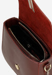 Wojas Burgundy Leather Crossbody Bag with Golden Details | 8045055