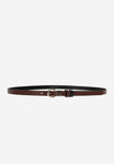 Wojas Women's Thin Black and Burgundy Leather Belt | 9313555