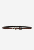 Wojas Women's Thin Black and Burgundy Leather Belt | 9313555