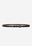 Wojas Women's Thin Black and Burgundy Leather Belt | 9313555