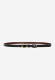 Wojas Women's Thin Black and Burgundy Leather Belt | 9313555