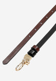 Wojas Women's Thin Black and Burgundy Leather Belt | 9313555