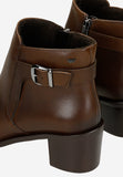 Wojas Brown Leather Insulated Ankle Boots with Belt | 5532752