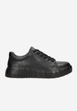 Wojas Black Leather Sneakers with Corrugated Sole | 4635951