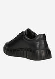 Wojas Black Leather Sneakers with Corrugated Sole | 4635951