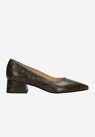 Wojas Snake Pattern Leather Block Heels | 3514050