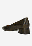 Wojas Snake Pattern Leather Block Heels | 3514050