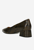 Wojas Snake Pattern Leather Block Heels | 3514050