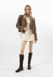 Wojas Brown Insulated Leather Knee High Boots | 7101152