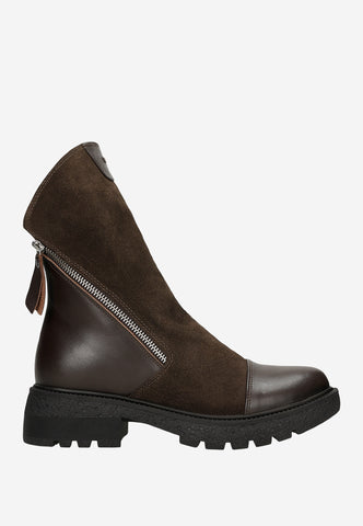 Wojas Brown Combined Leather Ankle Boots | 5524672