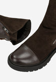 Wojas Brown Combined Leather Ankle Boots | 5524672