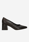 Wojas Brown Embossed Leather Block High Heels | 3517350