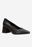 Wojas Brown Embossed Leather Block High Heels | 3517350
