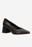 Wojas Brown Embossed Leather Block High Heels | 3517350