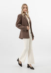Wojas Brown Embossed Leather Block High Heels | 3517350