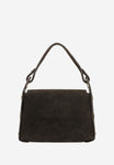 Wojas Dark Brown Leather Crossbody Bag with Golden Bee Accent | 8031862