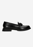 Wojas Black Leather Loafers with Chain | 4635351