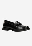 Wojas Black Leather Loafers with Chain | 4635351
