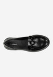 Wojas Black Leather Loafers with Chain | 4635351