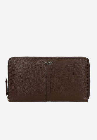 Wojas Brown Leather Wallet with Logo | 9108352