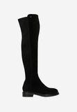 Wojas Black Velour Leather Knee High Boots with Logo | 7112061