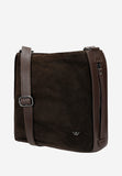 Wojas Dark Brown Combined Leather Crossbody Bag | 8006772