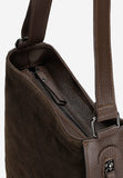Wojas Dark Brown Combined Leather Crossbody Bag | 8006772