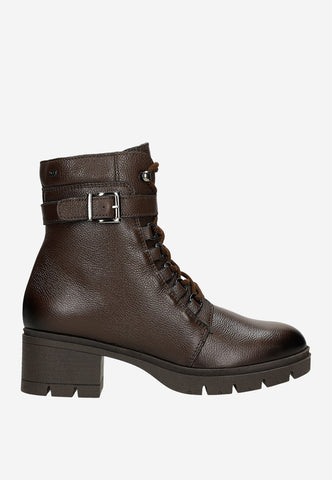 Wojas Brown Insulated Leather Ankle Boots with Belt | 6414152