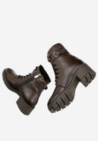 Wojas Brown Insulated Leather Ankle Boots with Belt | 6414152