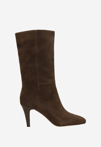 Wojas Brown Velour Leather Ankle Boots with Logo | 5532862