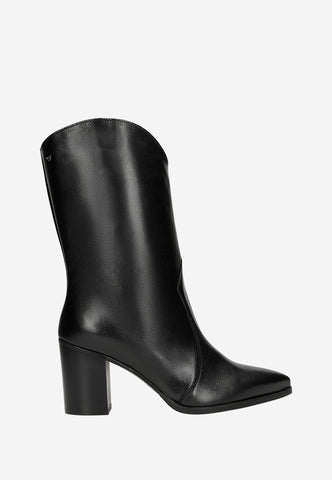 Wojas Black Leather Ankle Boots with Logo | 5531751