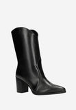 Wojas Black Leather Ankle Boots with Logo | 5531751