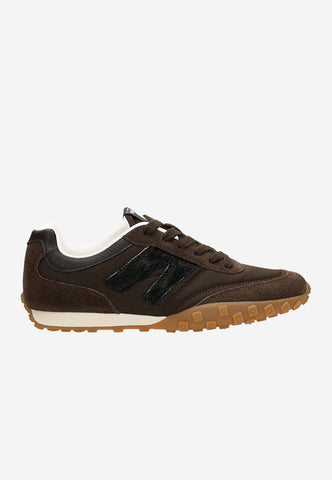 Wojas Chocolate Brown Velour Leather Sneakers | 4637482