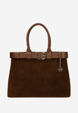 Wojas Brown Velour Leather Tote Bag | 8043773