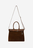 Wojas Brown Velour Leather Tote Bag | 8043773