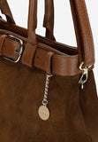 Wojas Brown Velour Leather Tote Bag | 8043773