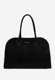 Wojas Black Velour Leather Tote Bag | 8044261