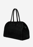 Wojas Black Velour Leather Tote Bag | 8044261