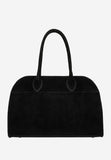 Wojas Black Velour Leather Tote Bag | 8044261