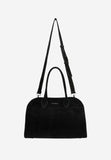 Wojas Black Velour Leather Tote Bag | 8044261