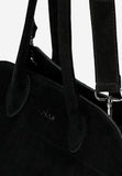 Wojas Black Velour Leather Tote Bag | 8044261