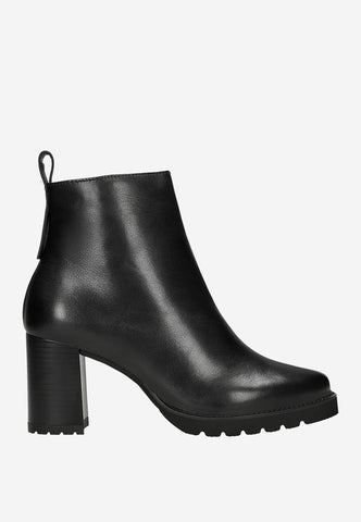 Wojas Black Leather Ankle Boots with Logo | 5533351