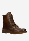 Wojas Brown Leather Ankle Boots with Golden Logo | 6415052
