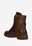 Wojas Brown Leather Ankle Boots with Golden Logo | 6415052
