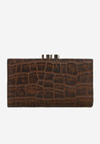 Wojas Dark Brown Embossed Leather Snap Wallet | 9108572