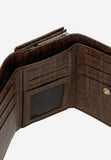 Wojas Dark Brown Embossed Leather Snap Wallet | 9108572